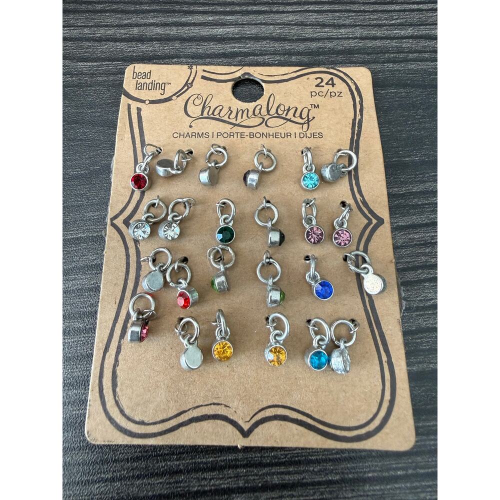 NWT New Bead Landing Charmalong Gold Birthstones Crystal Drop Charms
